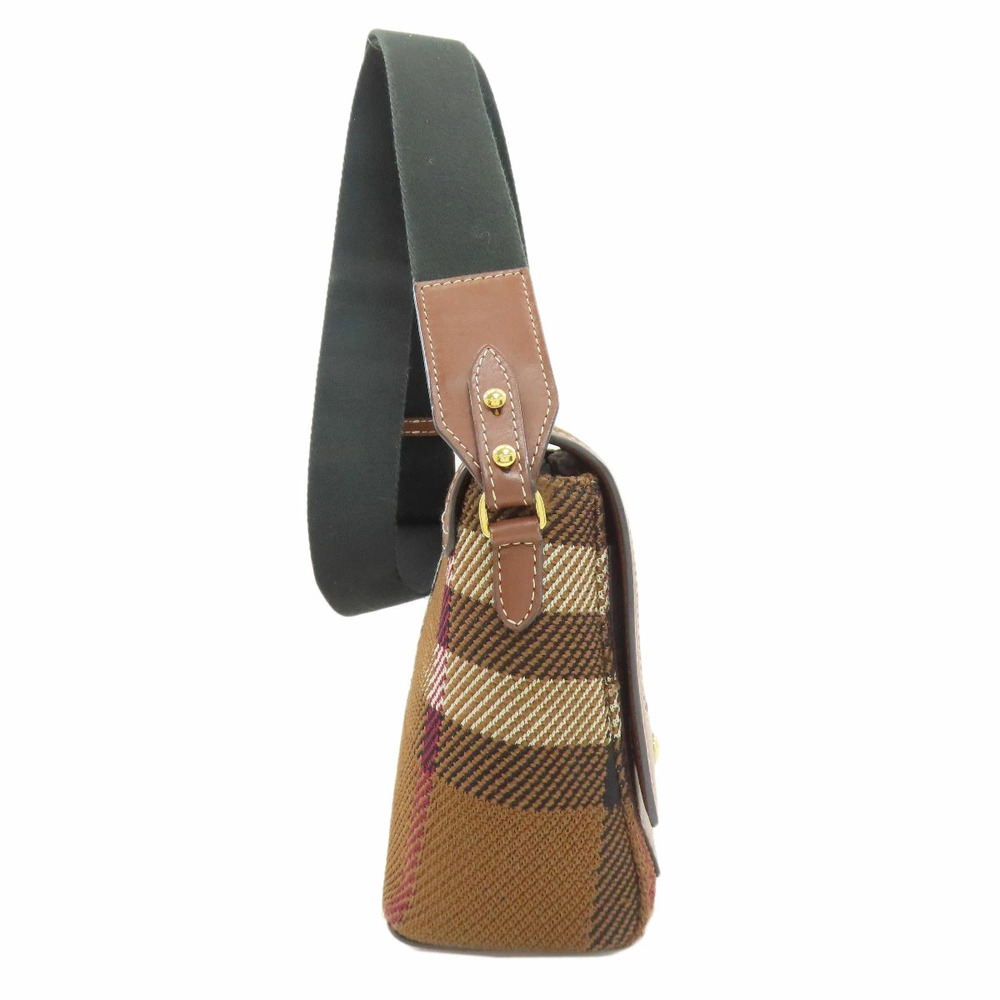 Burberry Check Shoulder Bag Canvas Leather - Picture 3 of 11